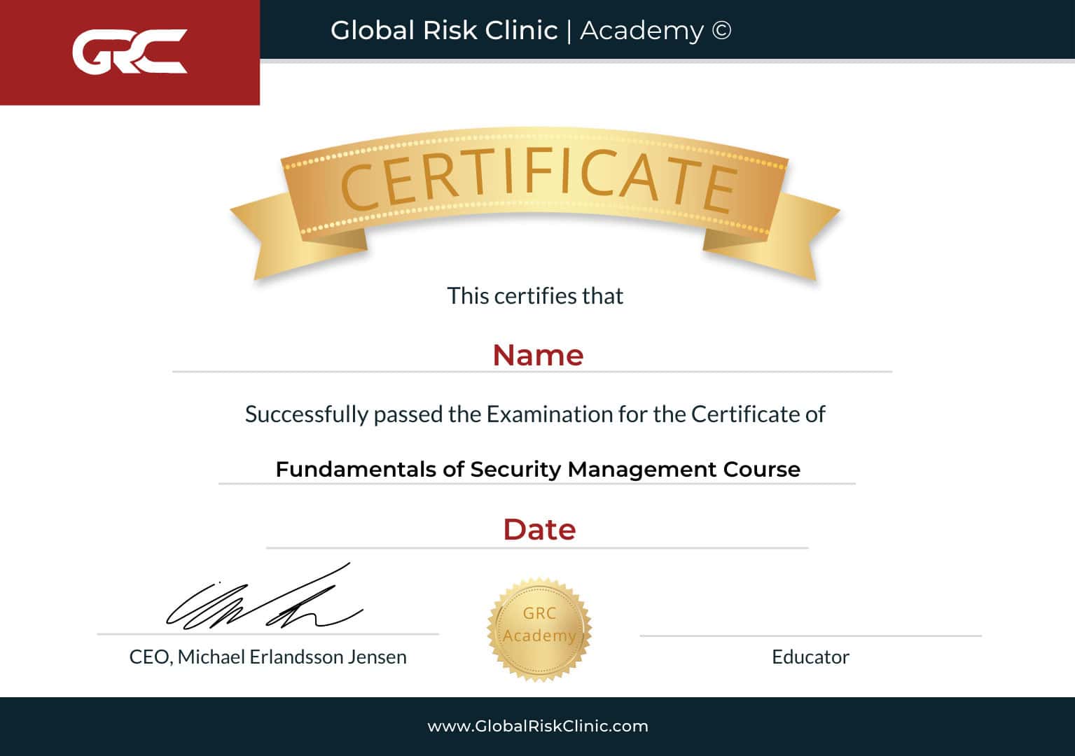 Diploma / Certificate Certified Enterprise Risk Manager Course